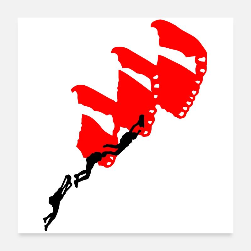 Parachuting Poster 24" x 24" (60x60 cm)