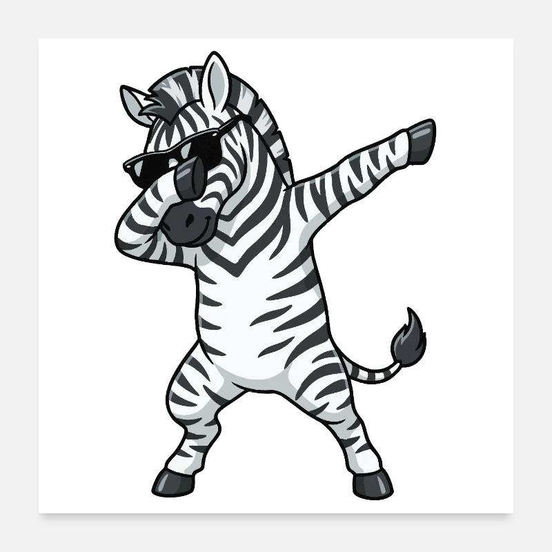 Dab Zebra Poster 60 x 60 cm
