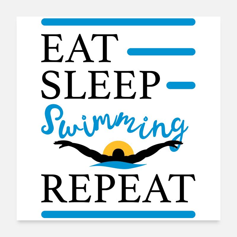 Schwimmen Poster 60x60 cm