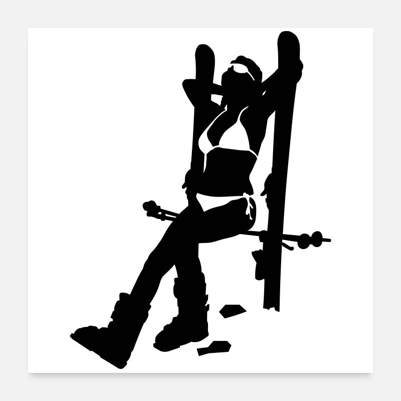 ski girl Poster 60 x 60 cm