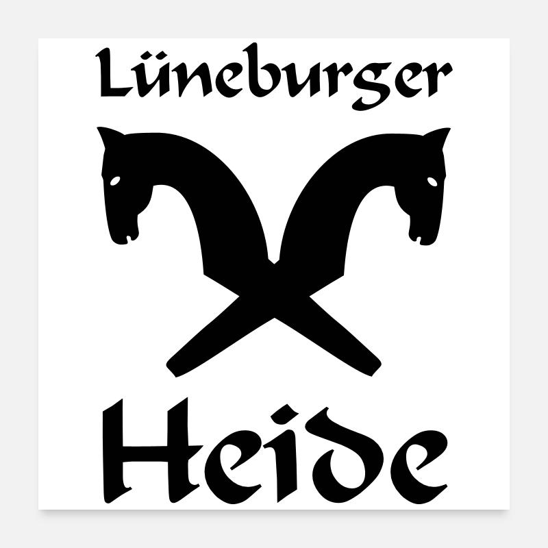 Lüneburger Heide Motiv - Poster 60x60 cm - Weiß