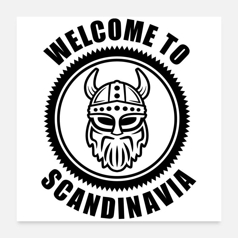 Wikinger Logo Welcome to Scandinavia Poster 60x60 cm