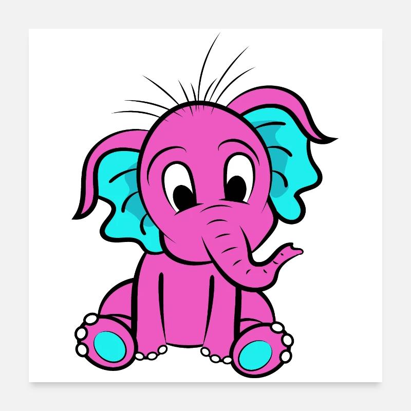 Pink elephant Poster 24" x 24" (60x60 cm)