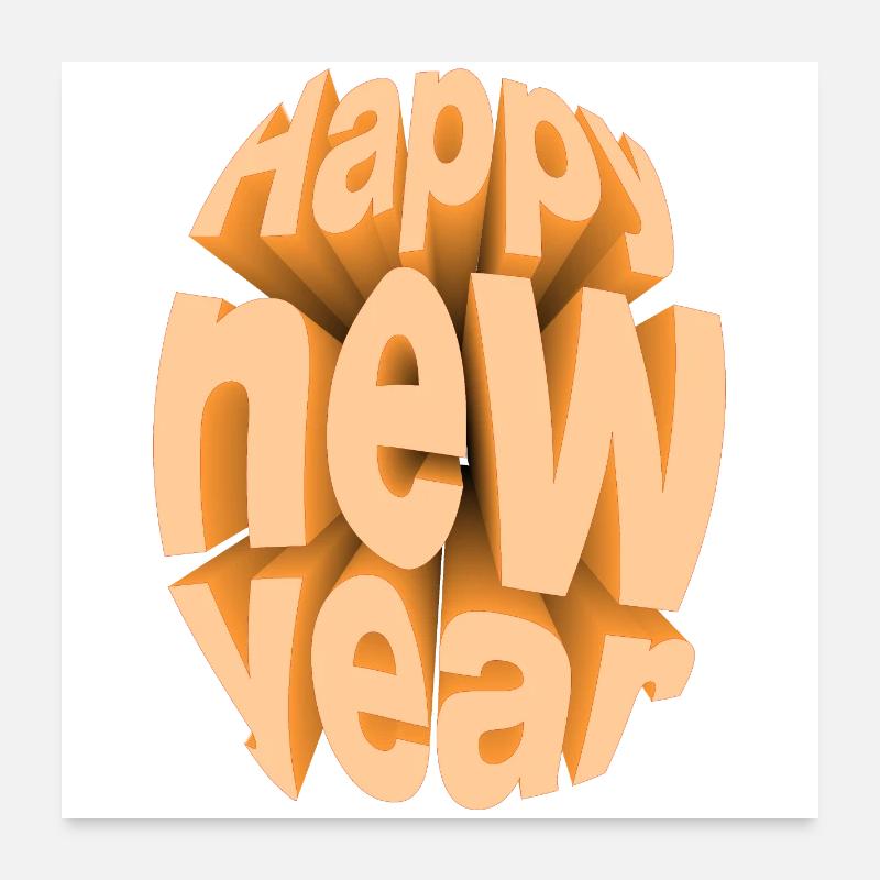 Buntes Silvesterfest-Design Poster 60x60 cm
