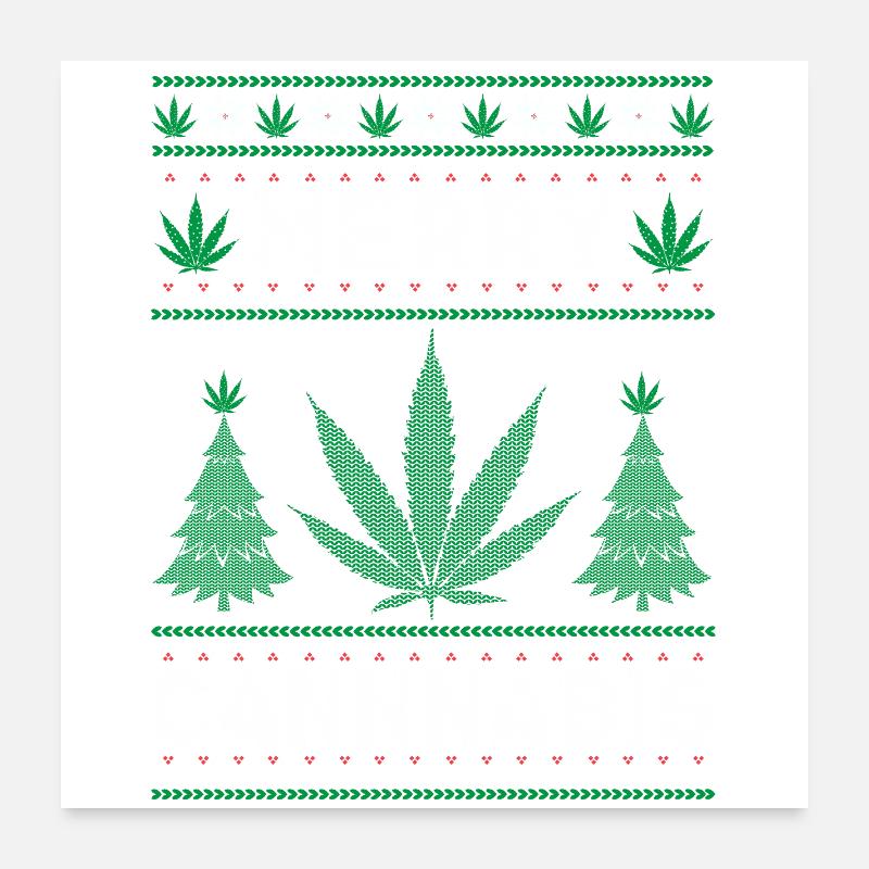 Joyeux Noël, Joyeux Cannabis Poster 60 x 60 cm