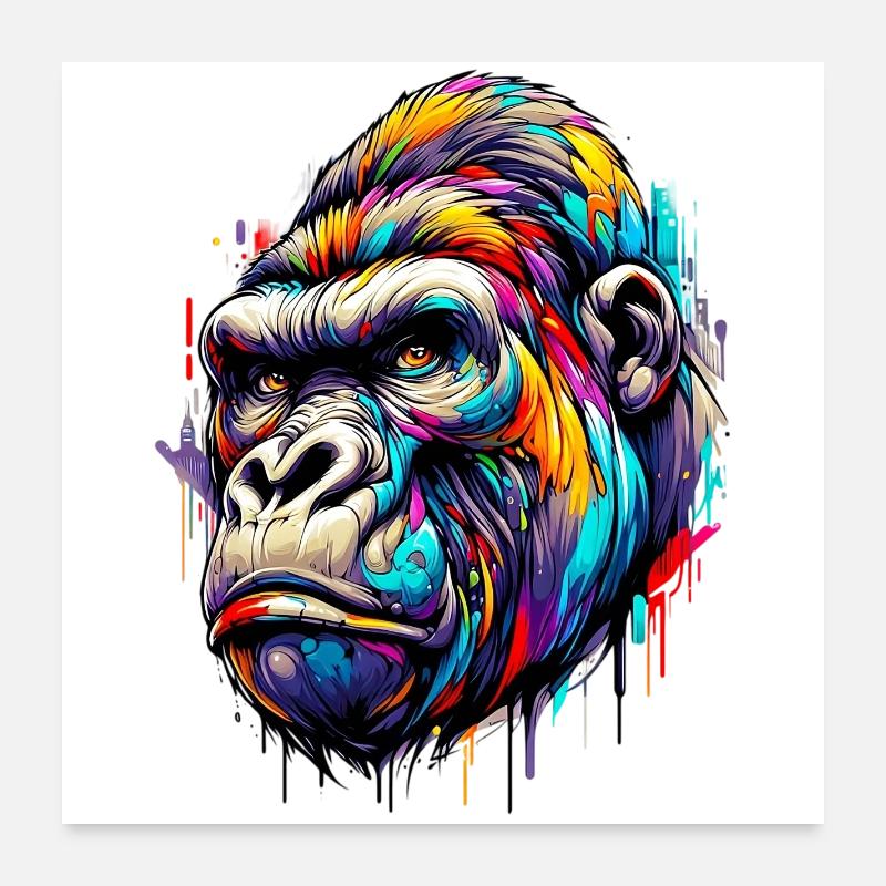 Gorille Poster 60 x 60 cm