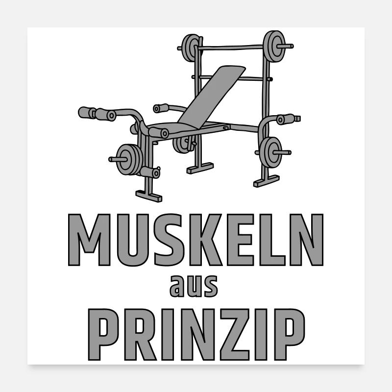 Muscles on principle - weight bench Poster 24" x 24" (60x60 cm)