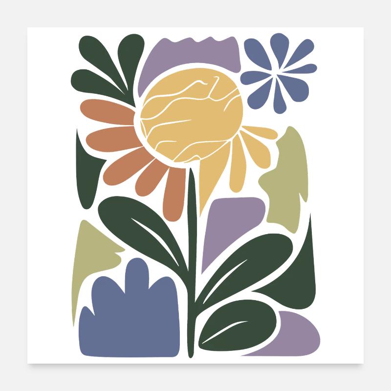 Colourful flower composition Poster 24" x 24" (60x60 cm)