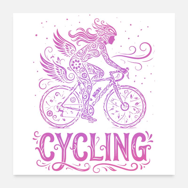 Feenradfahrer in rosa Spitze Poster 60x60 cm