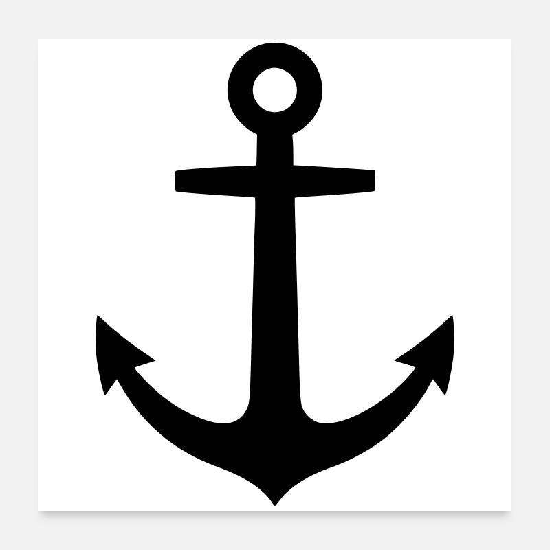 Logo du navire maritime d’ancre Poster 60 x 60 cm