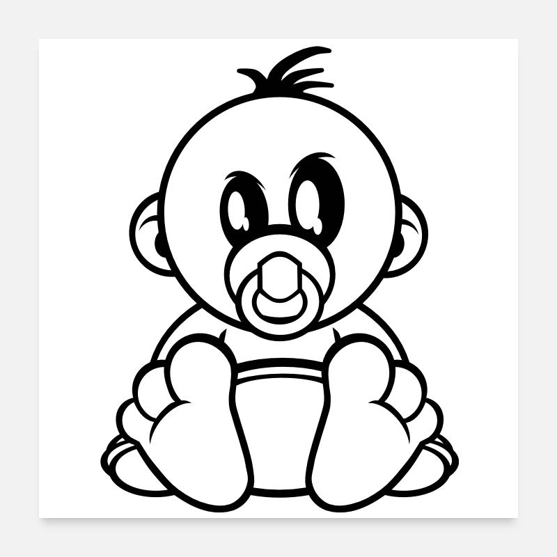 baby kleiner junge schnuller Poster 60x60 cm
