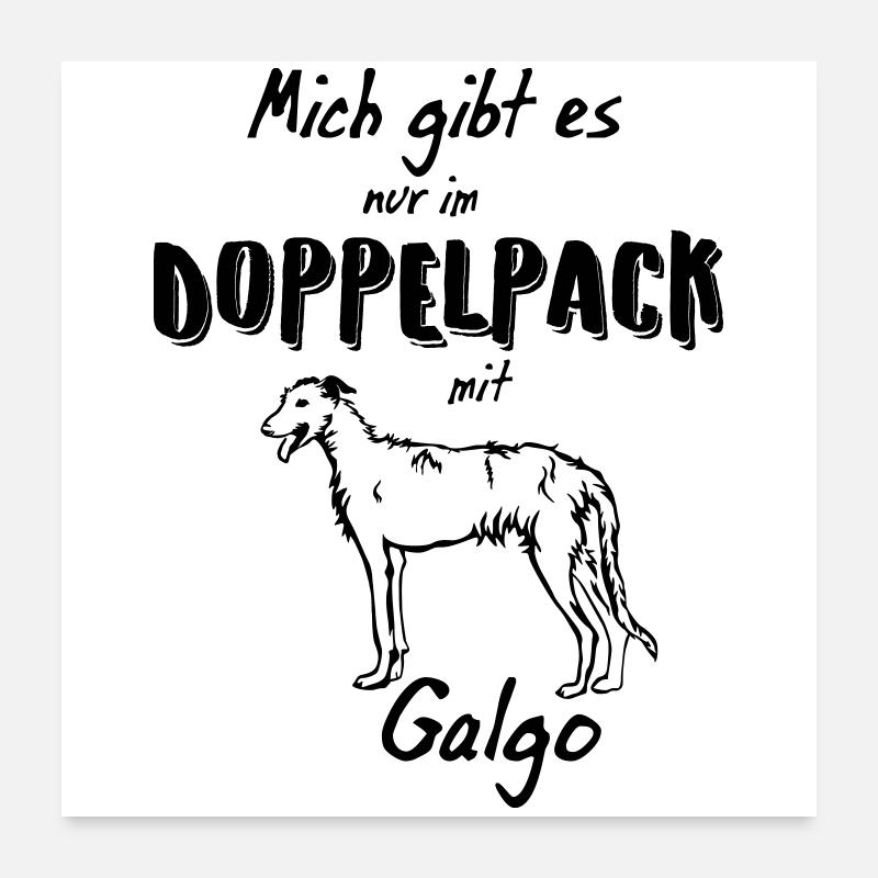 Galgo Silhouette - Kontur Poster 60x60 cm
