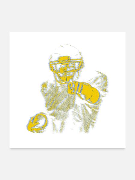 Yellow Blue Football Star Index Finger - Poster 24" x 24" (60x60 cm) - white - Front