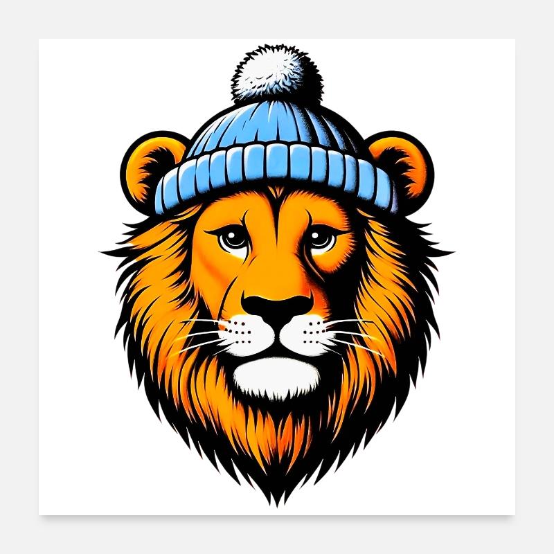 Lion - Poster 24" x 24" (60x60 cm) - white