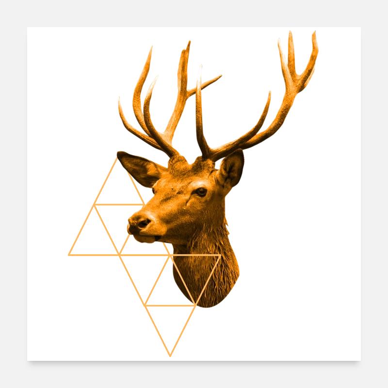 goldener Hirsch Poster 60x60 cm