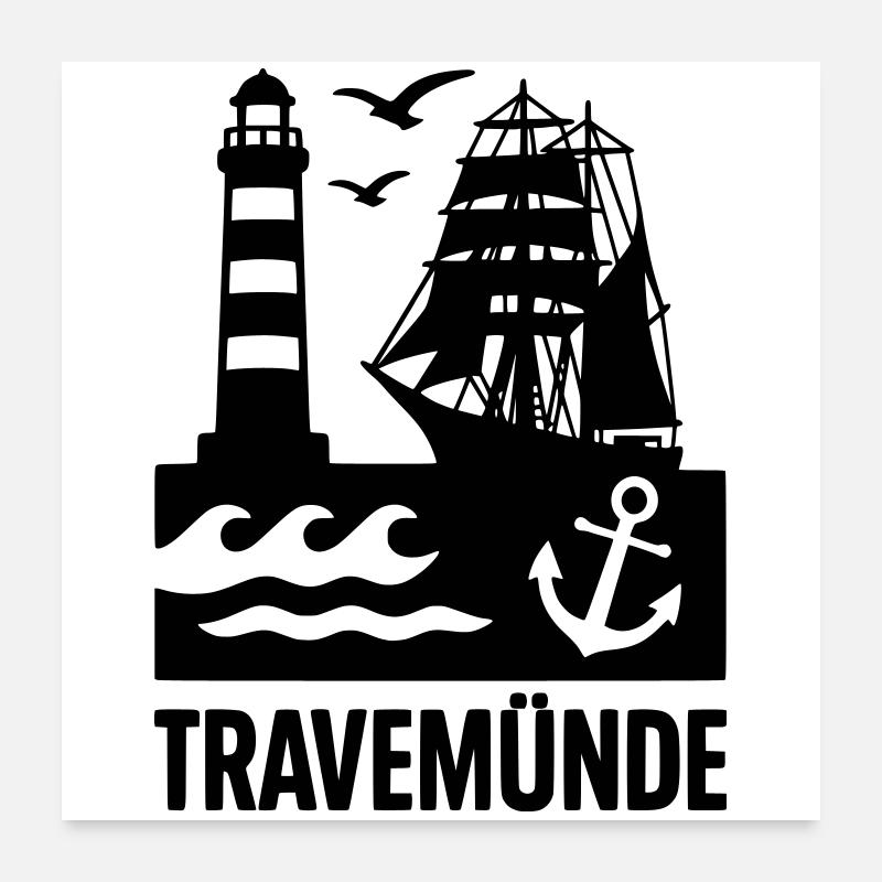 Travemünde Ostsee Poster 60x60 cm