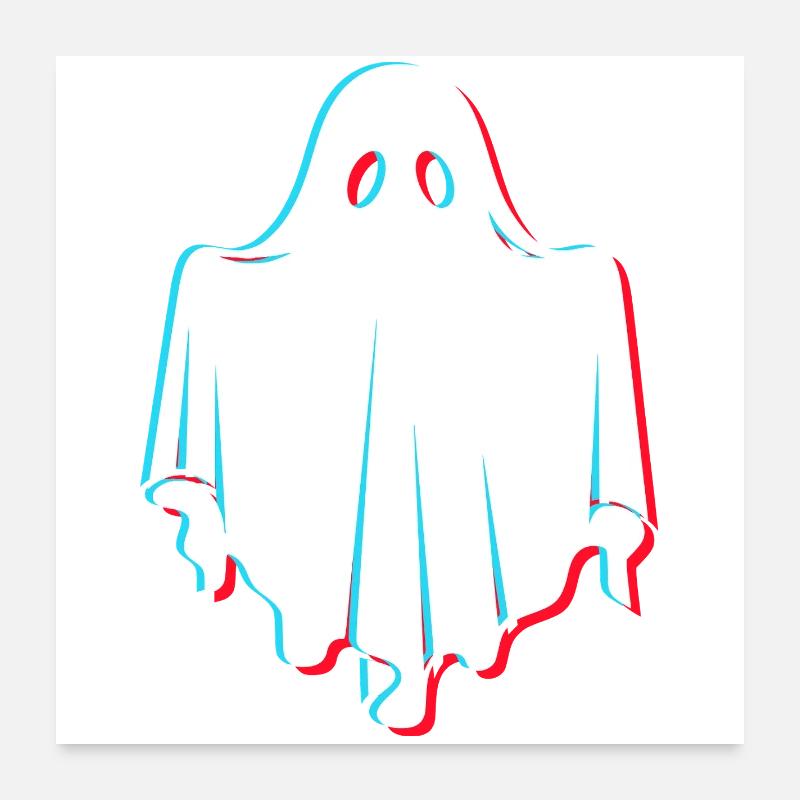 Ghost Boo Glitch Sweat à capuche Mug Halloween Design Poster 60 x 60 cm