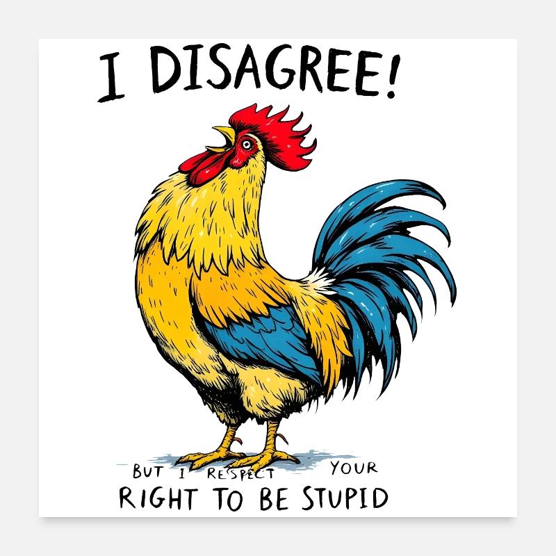 Vibrant Rooster Splash Art - Poster 24" x 24" (60x60 cm) - white