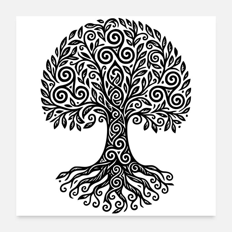 Arbre de Vie Triskel  Poster 60 x 60 cm