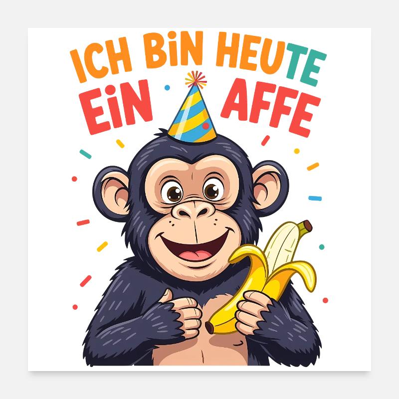 Déguisement de singe Chimpanzé Carnaval d’animaux Carnaval Poster 60 x 60 cm