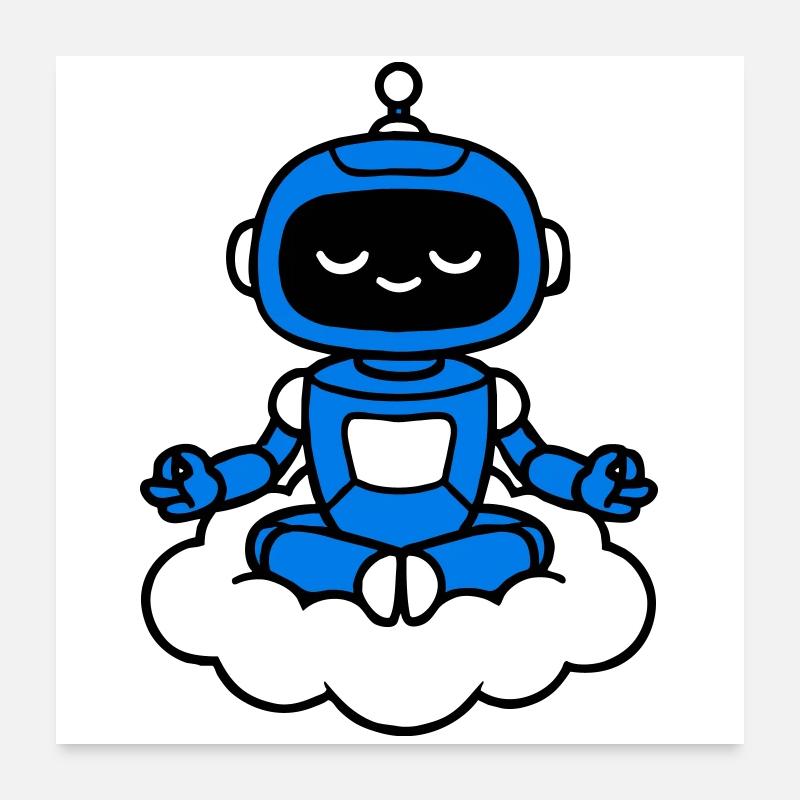 AI Human Fan Club Schwebender Roboter Poster 60x60 cm