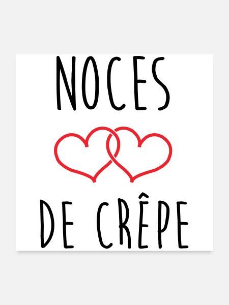 Crêpe-Hochzeitstag, 39 Jahre Ehe - Poster 60x60 cm - Weiß - Vorne