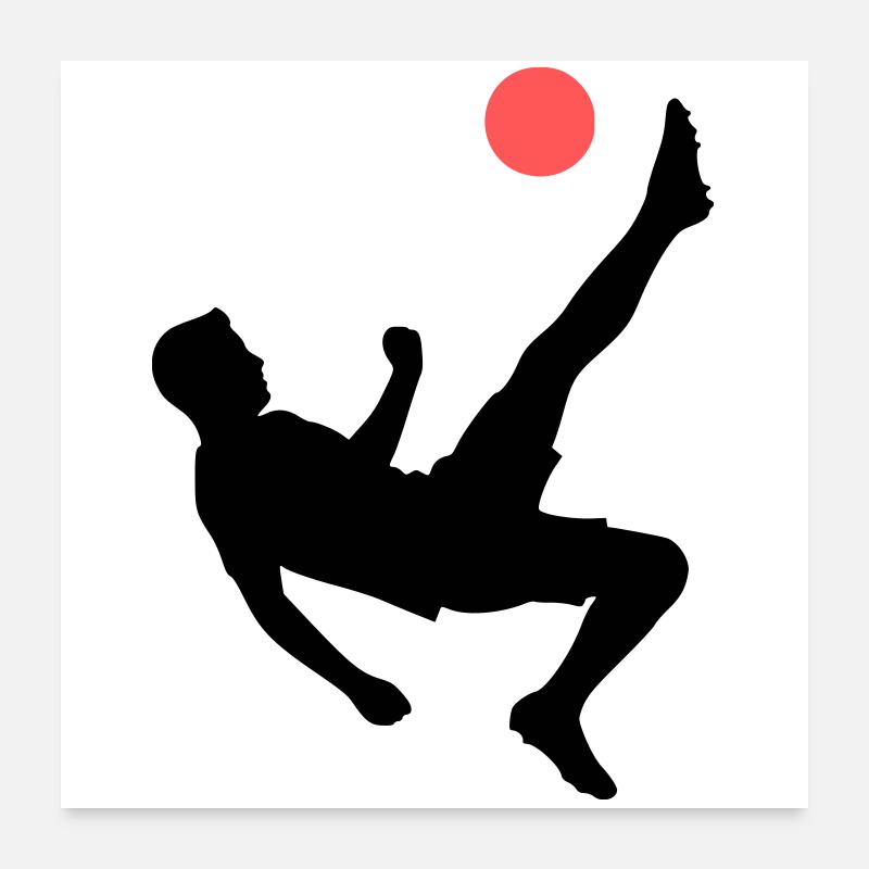 Dynamischer Fallrückzieher Fußball Poster 60x60 cm