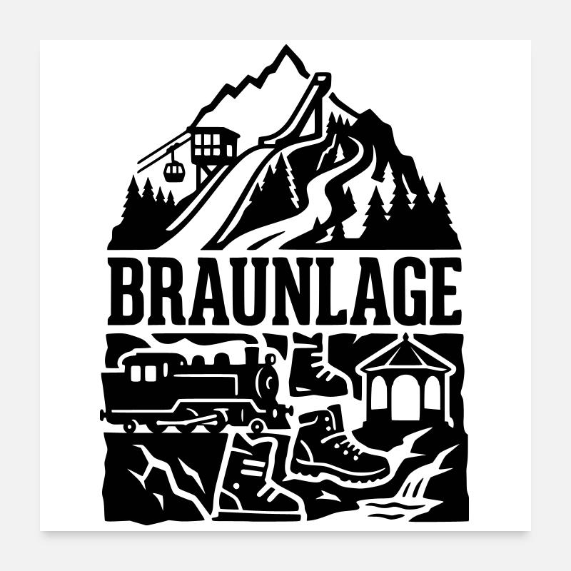 Braunlage Harz Kurort Silhouette Wahrzeichen Poster 60x60 cm