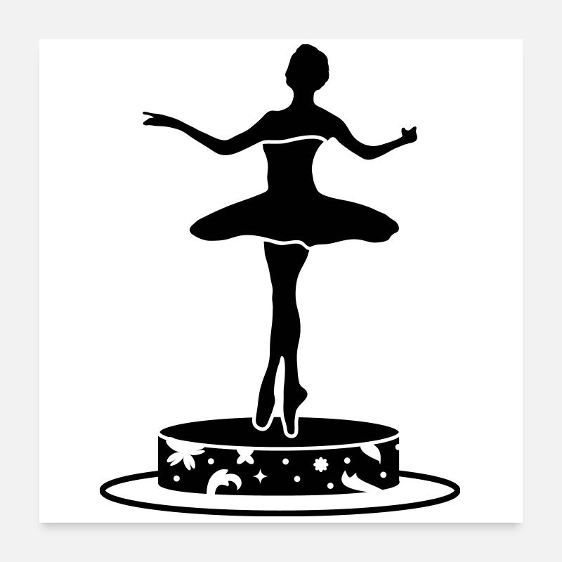 Music box with ballerina figure Poster 24" x 24" (60x60 cm)