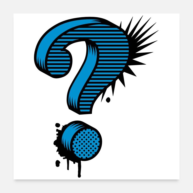 A question mark graffiti Poster 24" x 24" (60x60 cm)