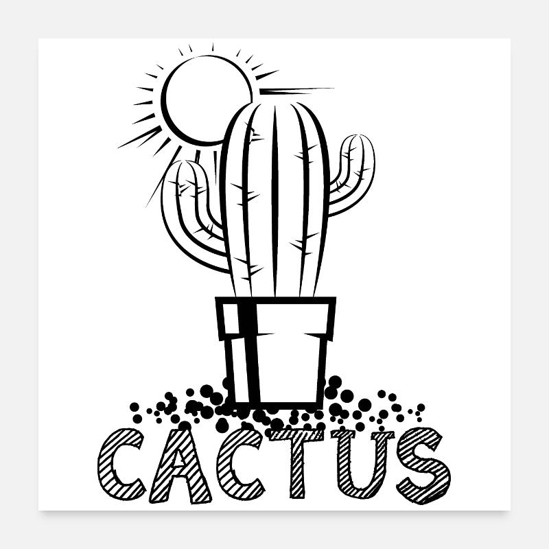 Cactus Cactus Cactus Symbole Sable Désert Graphique Poster 60 x 60 cm