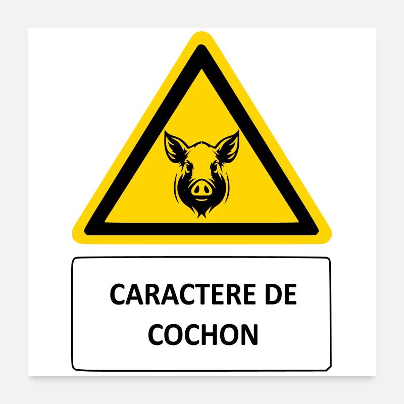 Caractère de cochon Poster 60 x 60 cm