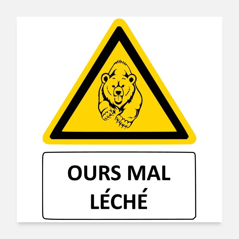 Bear badly licked Poster 24" x 24" (60x60 cm)