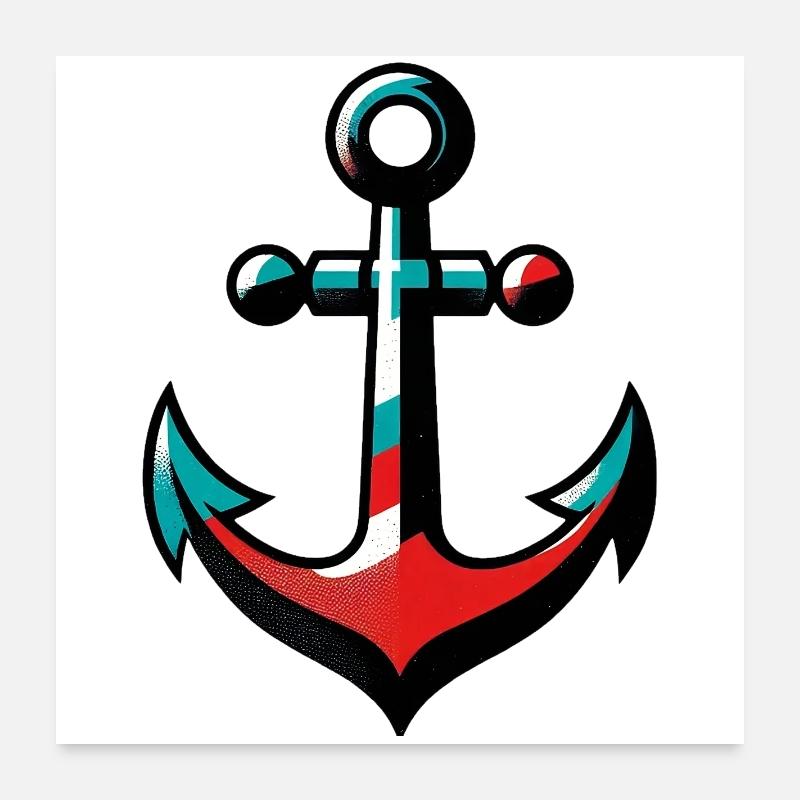 Ein Anker Poster 60x60 cm