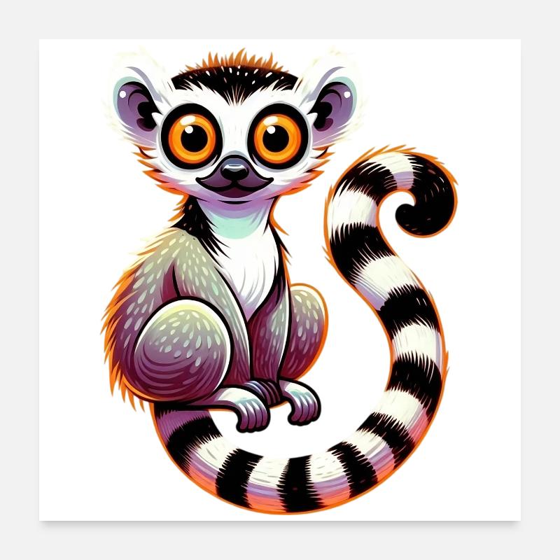 Lemur Poster 24" x 24" (60x60 cm)
