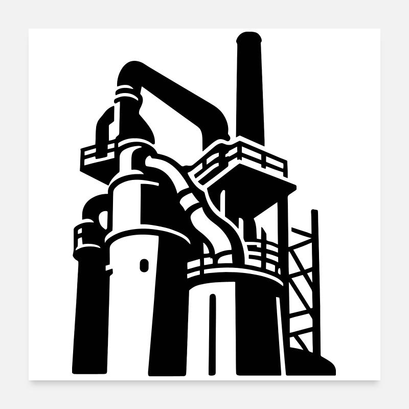 Fabrik Symbol Völklingen Poster 60x60 cm