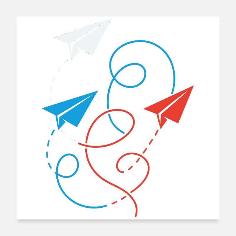 Papierflieger Poster 60x60 cm