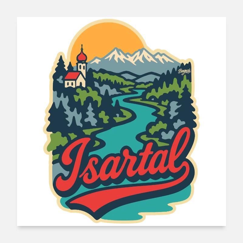 Vallée de l’Isar en Haute-Bavière Poster 60 x 60 cm