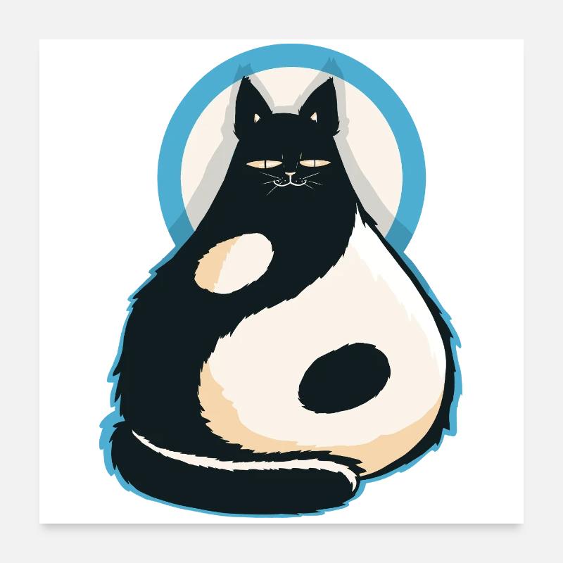 Chat-YinYang Poster 60x60 cm