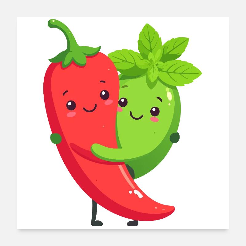 Cuddly Chilli Mint Friends Poster 24" x 24" (60x60 cm)