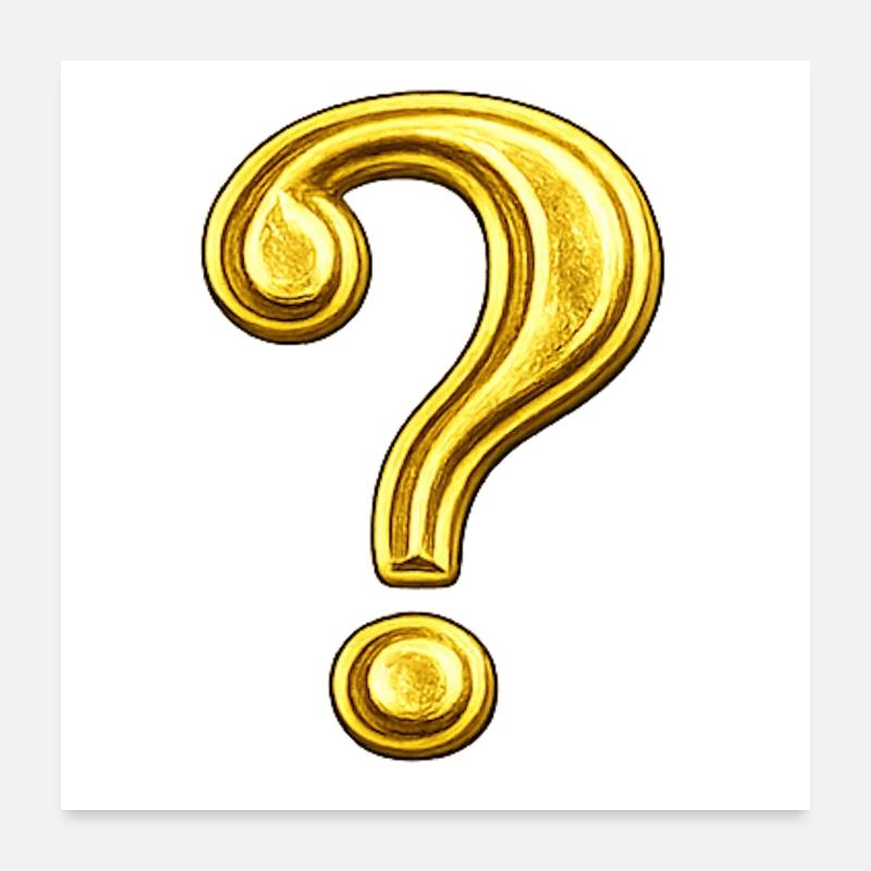 Goldenes Fragezeichen Design Poster 60x60 cm