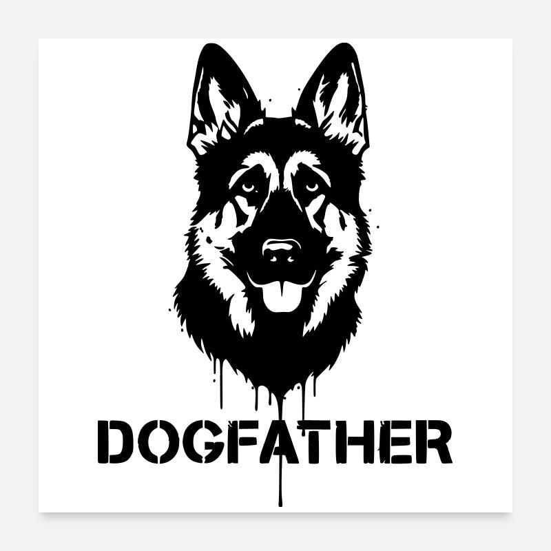 Cooler Dogfather Schäferhund Papa Poster 60x60 cm