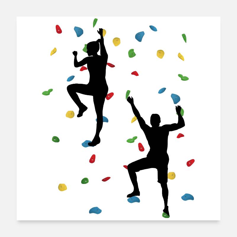 Duo de mur d’escalade – Défi d’escalade Poster 60 x 60 cm