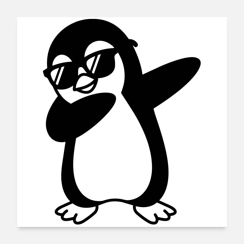 Penguin Dab Poster 60 x 60 cm