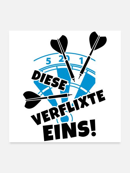 humor dart dartscheibe - Poster 60x60 cm - Weiß - Vorne