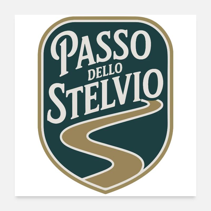 Passo dello Stelvio Cycling Poster 24" x 24" (60x60 cm)