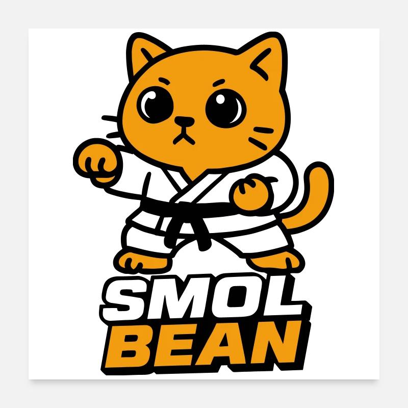 Combattants de chats dans le dojo Poster 60 x 60 cm