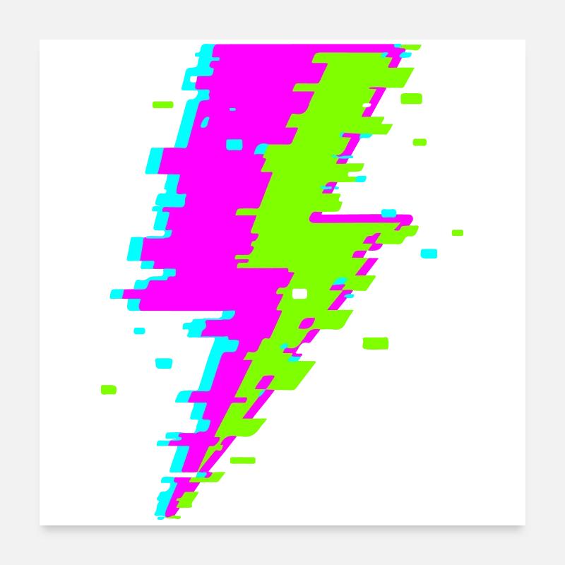 Psychedelischer digitaler Strahl Poster 60x60 cm