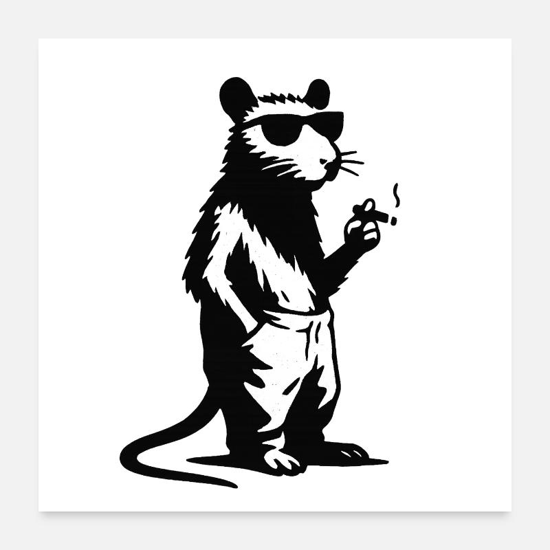 Panda hipster with sunglasses Poster 24" x 24" (60x60 cm)