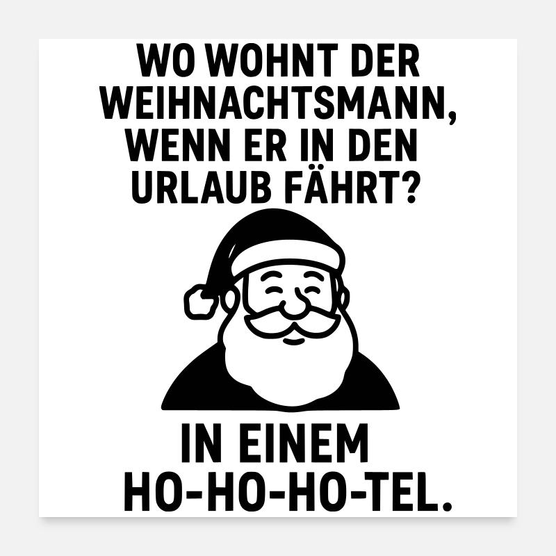 Vacances du Père Noël à l’hôtel Ho Ho Poster 60 x 60 cm